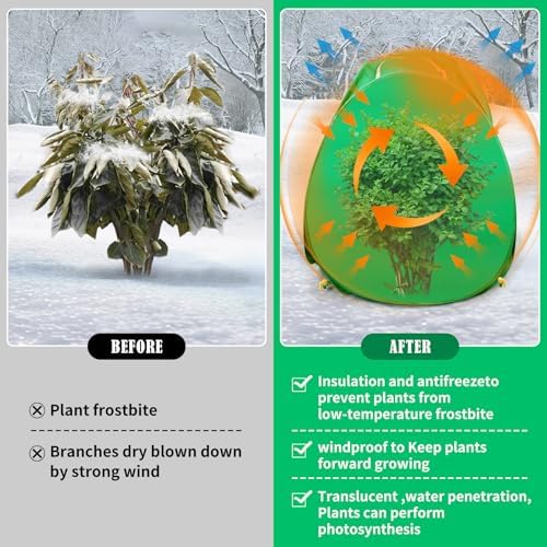 pop up winter plant covers, 28x28x33 freeze protection, package contents