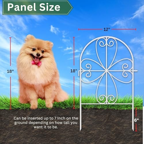 shoplala animal barrier (10 panels) 12x24in white metal, side view