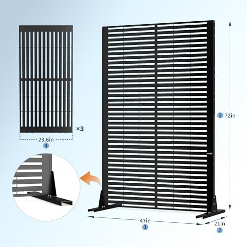 garvee 6x4ft outdoor metal privacy screen louvered decorative shown in use