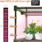 bstrip indoor greenhouse with grow light, 4-tier mini showing dimensions