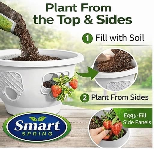 ultimate hanging baskets - strawberry, tomato, flower, and shown in use