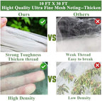 garden mesh netting kit, plant covers 10x30ft ultra, side view