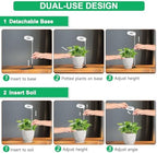 Aokrean Grow Lights for Indoor Plants, 3.5in Full Spectrum with Base 2 Pack | 48LEDs Halo Plant Light for Small Plants, Base/Soil Insert, 6.5-26in Adjustable, 3 Spectra, 3/9/12H Timer, 10 Brightness