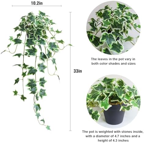 fake english ivy plants in pots set of shown in use