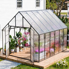 12x10x10 ft extra large greenhouse for outdoors, heavy, front angle view