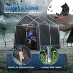 advance outdoor 8x8 ft storage shelter garage tent, side view