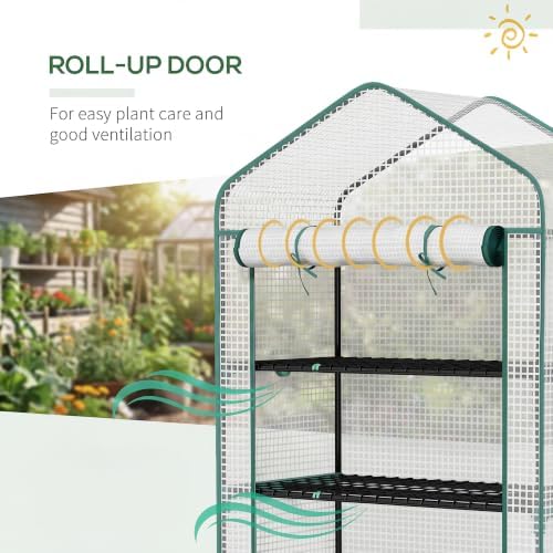 outsunny 5 tier mini greenhouse small portable 76", package contents