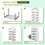 eagle peak mini greenhouse for indoor outdoor, 27x19x64, front angle view