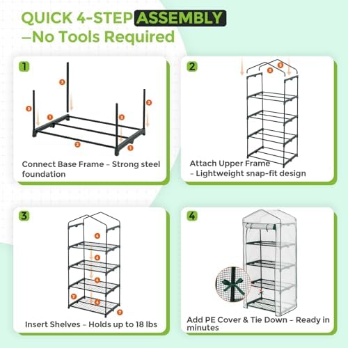 eagle peak mini greenhouse for indoor outdoor, 27x19x64, front angle view