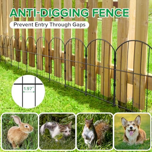 vancastle decorative garden fence 25 panels, total 26ft showing dimensions