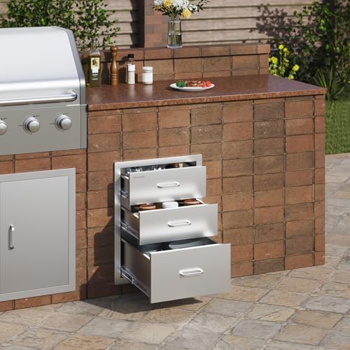 vevor outdoor kitchen drawers 18"w x 23"h x shown in use