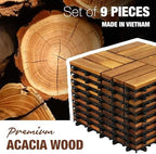 acacia wood interlocking deck tiles, patio & backyard, package contents