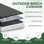 outdoor bench cushion waterproof, 48x18 inch bench cushion, close-up detail