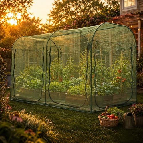 poray large tunnel 10ftx6ft plant netting cover, 6ft, package contents