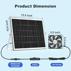 5.5" solar chicken coop fan 2 kit, 20w shown in use
