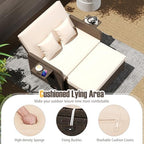 ldaily moccha outdoor daybed, wicker loveseat sofa set, close-up detail