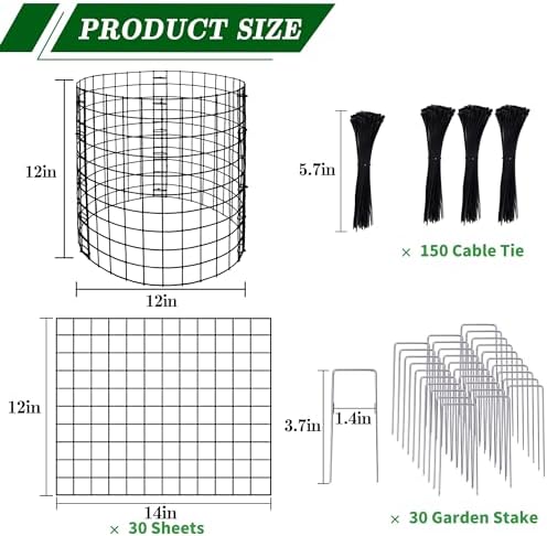 10 packs wire plant protector from animals, metal shown in use