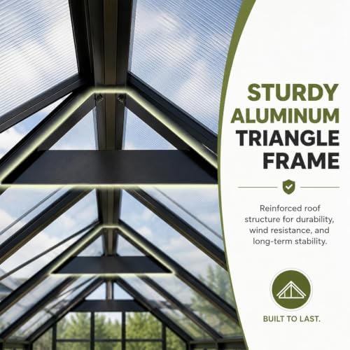 wacasa 24x10x10 ft polycarbonate greenhouse with aluminum frame on a desk or shelf