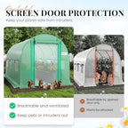 king bird premium 10x7x7ft greenhouse for outdoors, galvanized, close-up detail