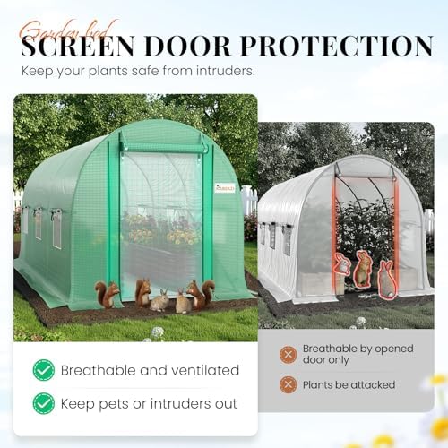 king bird premium 10x6.6x6.6ft greenhouse for outdoors large, close-up detail