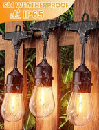 svater outdoor string lights 50 ft outside led, close-up detail
