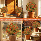 grooy 2 pack artificial fall azlea flower topiary, package contents