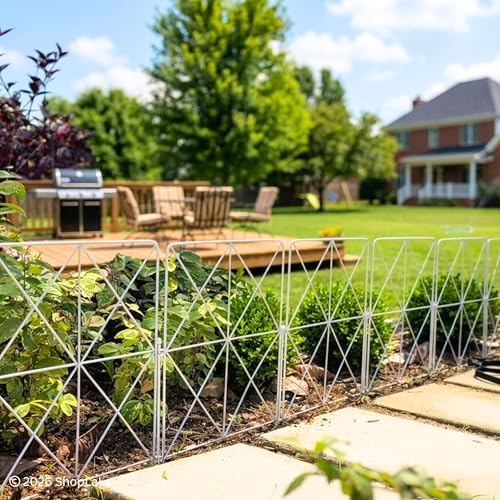 shoplala garden fence (10 panels) 12.5in(l) x 16.5in(h), front angle view