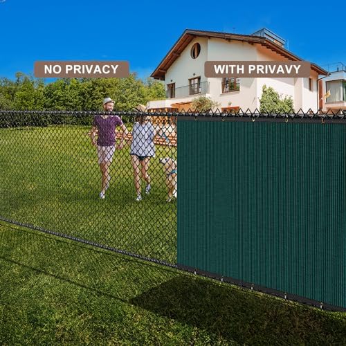 privacy fence screen 170gsm 6x50 ft heavy duty showing dimensions