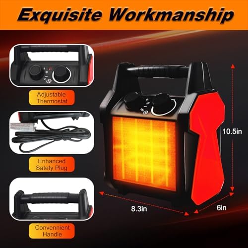 buyplus outdoor heater, 1500w patio heater for garage, package contents