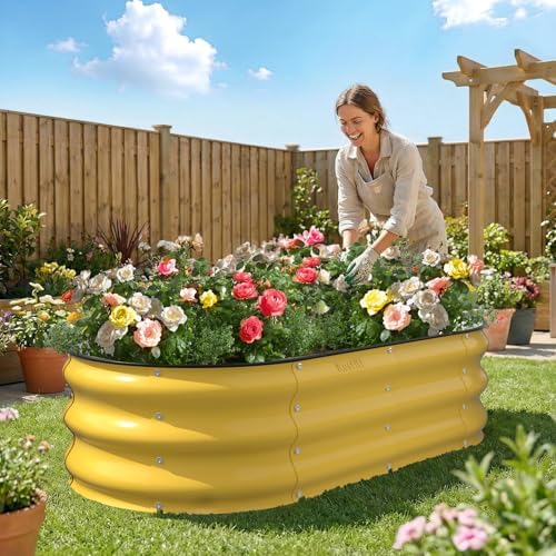 kesfitt raised garden bed, 4x2x1 ft galvanized steel on a desk or shelf