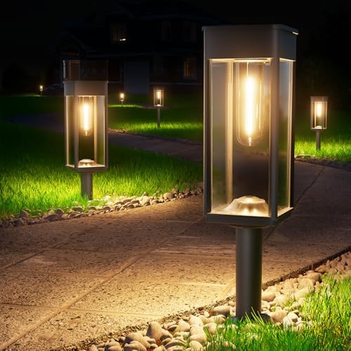 BITPOTT Solar Pathway Lights Outdoor, Bright Solar Lights for Outside Waterproof IP65,12 Pack Auto On/Off Garden Lights Solar Powered Landscape Lights for Yard Walkway Driveway Lawn