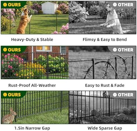 toolterritory 20 panels no dig garden fence with, side view