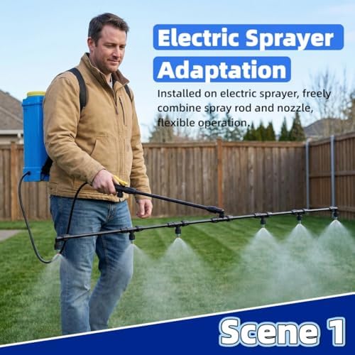 6-nozzle polyethylene boom wand, 7.5 ft atv sprayer, front angle view