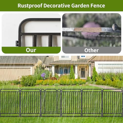 heavy duty garden fence animal barrier, 40" h showing dimensions