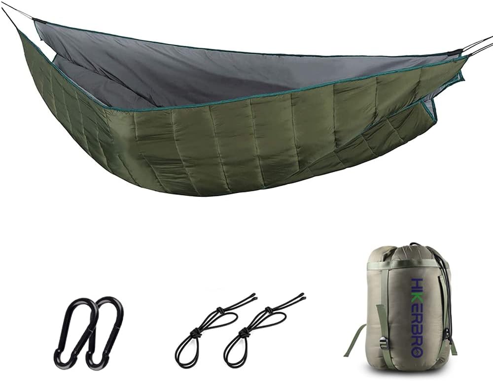 Hammock Underquilt, 4 Season Heavy Duty Under Quilt with Tree Straps | Large Hammock Protector for Backpacking, Hiking, Cold Weather, Outdoor Sleeping