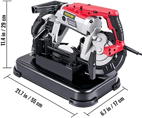 vevor portable band saw, 110v removable alloy steel, front angle view