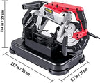 vevor portable band saw, 110v removable alloy steel, front angle view