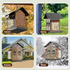 flowafoli bird feeders for outdoors, metal bird feeder showing dimensions