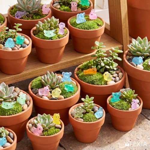 FEXIA 100PCS Mini Resin Animal Mystery Blind Bags for Fairy Garden Luminous | Individually Wrapped Blind Bags, Premium & Safe Resin Figurines, Mini Collectible Animals for Classroom Prizes & DIY Crafts