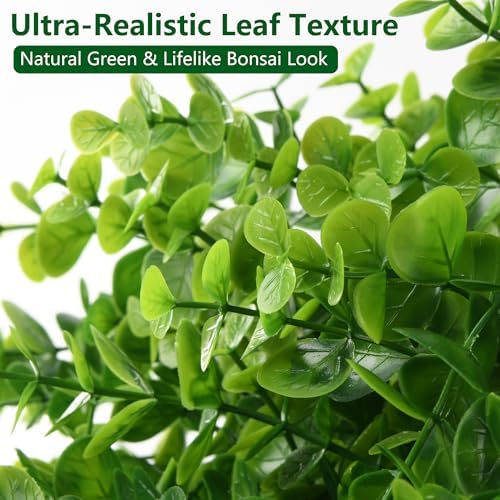 florisso fake plants artificial boxwood topiary, 2 pack, side view
