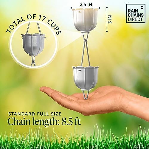 rain chains direct - flutes rain chain, close-up detail