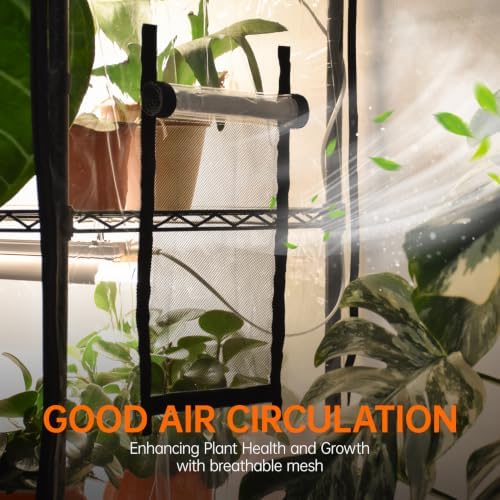 bstrip indoor greenhouse with grow light, 5-tier 47.2x17.8x71in, side view