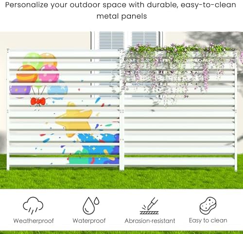 metal privacy fence screen, 42" h×38" w (1 on a desk or shelf