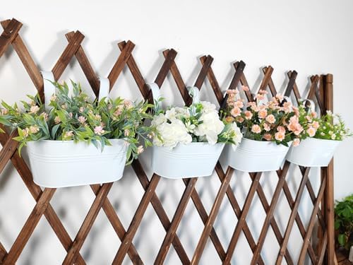 12" metal balcony fence railing planters for outdoor shown in use