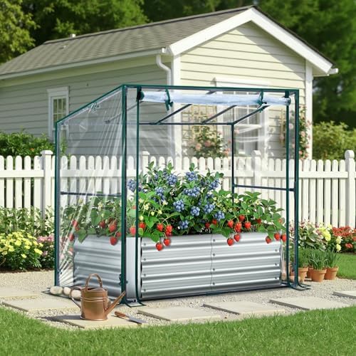 ohuhu 4x2x1 ft raised garden bed outdoor with shown in use
