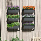 giantex 3-tier vertical railing planter, adjustable hanging planter, close-up detail