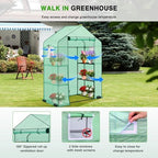 yesker greenhouse 57"x29"x77" walk in green house, close-up detail