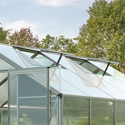 topas 6 7.4x12.6 ft walk in greenhouse, clear, side view