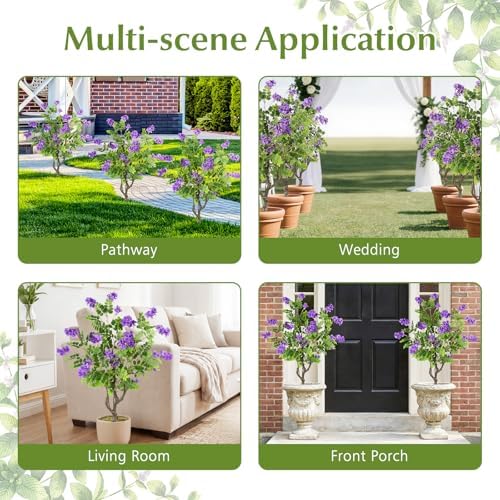goplus 2 pack artificial locust flower trees, 39” shown in use