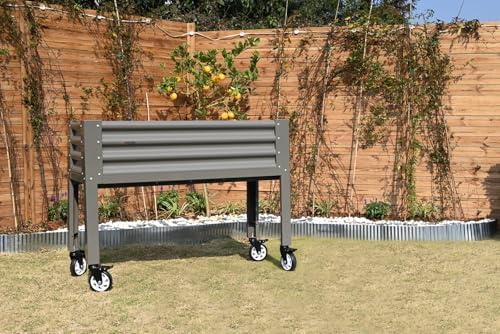 anleolife rolling elevated raised garden bed with wheels on a desk or shelf
